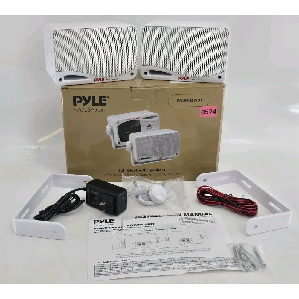 Pyle PDWR42WBT 3.5" Outdoor Waterproof Wireless Bluetooth Speaker - USED ONCE